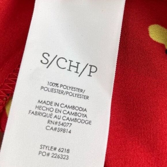 CAbi Women’s Afternoon Midi Dress 6218 Red Floral Size Small Short Sleeve - Picture 10 of 11